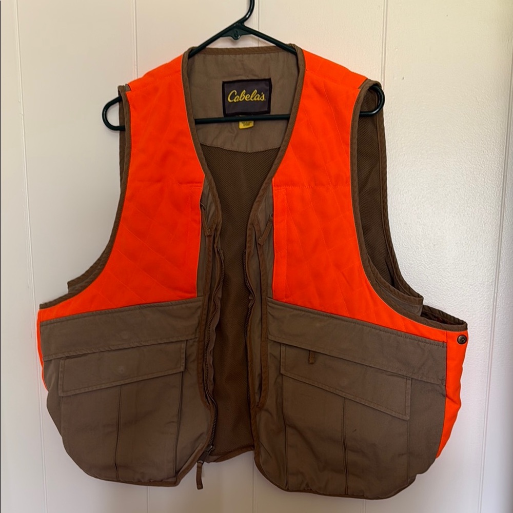 NWOT Cabela's High-Visibility Orange and Brown Vest